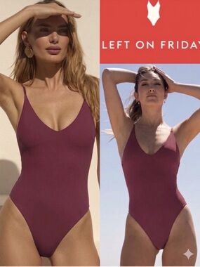 🆕 Left on Friday Sunday one piece swim suit HIGH CUT LEG, MINIMAL BUM COVERAGE